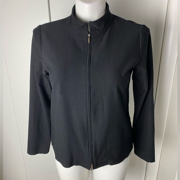 Eileen Fisher Jackets & Blazers - EILEEN FISHER | Black Double Zipper Jacket Size Small Medium